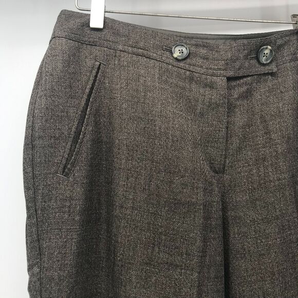 J. Jill Pant Womens 10 Brown Herringbone Tweed Look Mid Rise Flare Leg Pockets - Picture 2 of 11